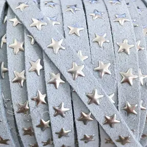 Semišasta vrvica Zvezde light blue