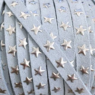 Semišasta vrvica Zvezde light blue