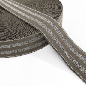 Elastika gladka 4 cm LUREX SILVER taupe