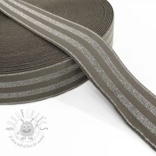 Elastika gladka 4 cm LUREX SILVER taupe