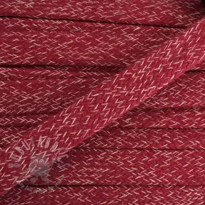 Bombažna vrvica ploska 15 mm melange red