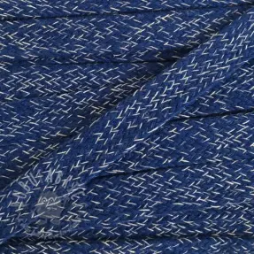 Bombažna vrvica ploska 15 mm melange navy