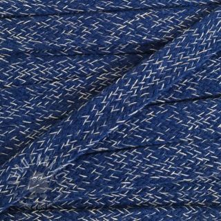 Bombažna vrvica ploska 15 mm melange navy