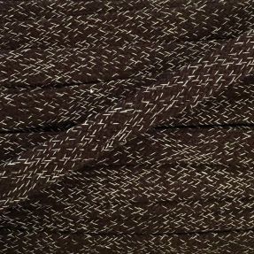 Bombažna vrvica ploska 15 mm melange choco