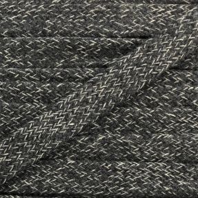 Bombažna vrvica ploska 13 mm melange dark grey