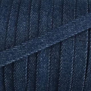 Bombažna vrvica ploska 10 mm Denim petrol