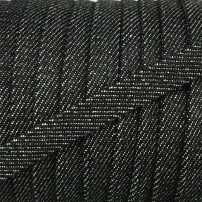 Bavlnená šnúra plochá 10 mm Denim black