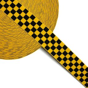 Elastika 4 cm karo jacquard ochre