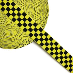 Elastika 4 cm karo jacquard yellow