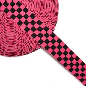 Elastika 4 cm karo jacquard fuchsia