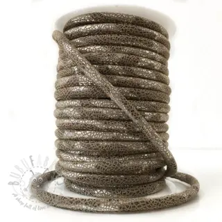 Semiš vrvica Glitter taupe
