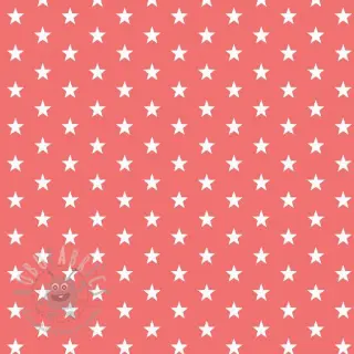 Bombažna tkanina Petit stars coral