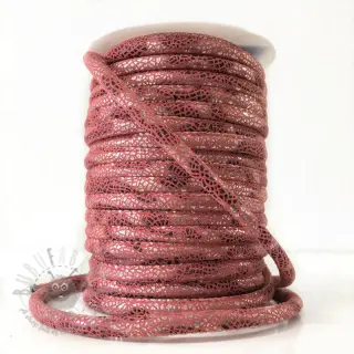 Semiš vrvica Glitter old pink