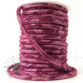 Semiš vrvica Glitter fuchsia
