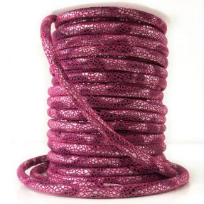 Semišová šnúra Glitter fuchsia