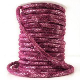 Semiš vrvica Glitter fuchsia