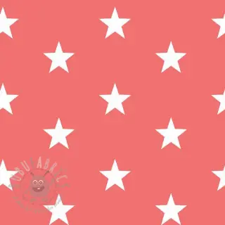 Bombažna tkanina Stars coral