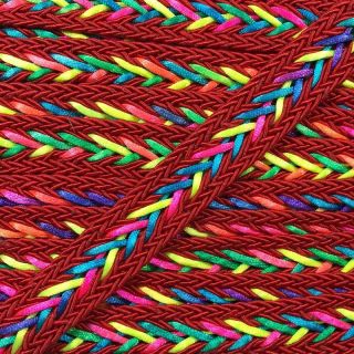 Poliestrska pletena vrvica NEON red