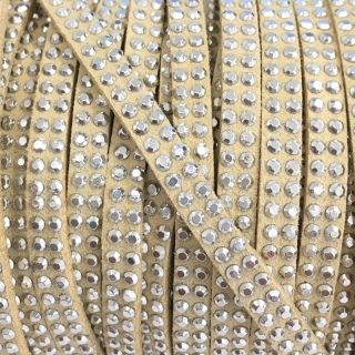 Semišasta vrvica s kristali sand