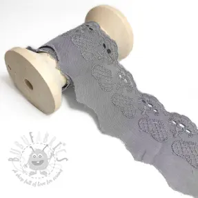 Čipka Heart grey
