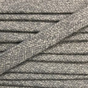 Bombažna vrvica ploska 13 mm melange light grey
