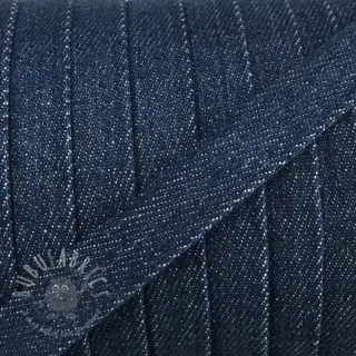 Bombažna vrvica ploska 15 mm Denim petrol