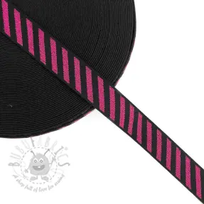 Elastika gladka 2,5 cm Diagonal fuchsia