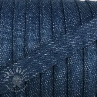 Bombažna vrvica ploska 15 mm Denim blue