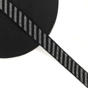 Elastika gladka 2,5 cm Diagonal dark grey