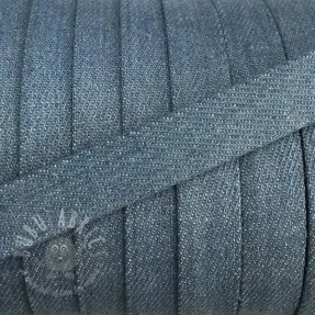 Bombažna vrvica ploska 15 mm Denim baby blue