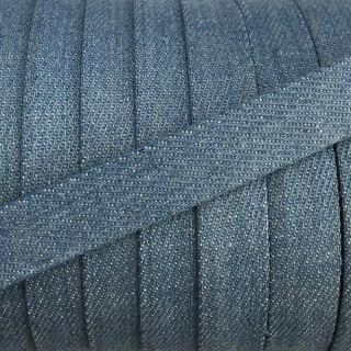 Bombažna vrvica ploska 15 mm Denim baby blue