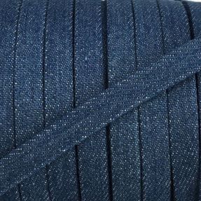 Bavlnená šnúra plochá 10 mm Denim blue