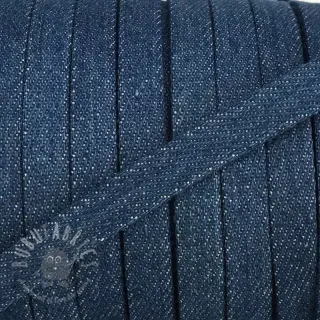 Bombažna vrvica ploska 10 mm Denim blue