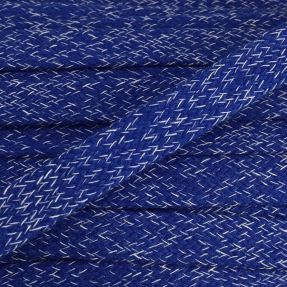 Bombažna vrvica ploska 15 mm melange cobalt