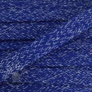 Bombažna vrvica ploska 15 mm melange cobalt