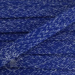 Bombažna vrvica ploska 15 mm melange cobalt