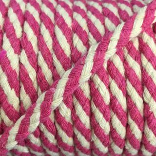 Pamučna vrpca 5 mm fuchsia ecru