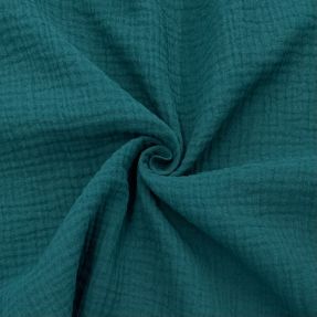 Dvojitá gázovina/mušelín dark cyan ORGANIC