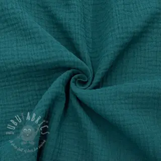 Dvojna gaza/muslin dark cyan ORGANIC