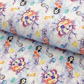 Pleteni Snoozy fabrics Mermaids violet digital print