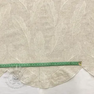 Viskoza z lanom natural Leaves border
