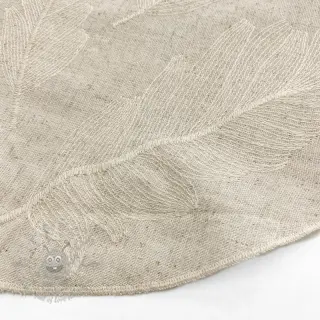 Viskoza z lanom natural Leaves border