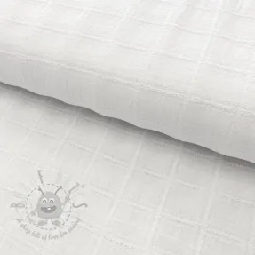 Bombažna tkanina EMBROIDERY DOBBY Square white