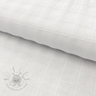 Bombažna tkanina EMBROIDERY DOBBY Square white