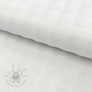 Bombažna tkanina EMBROIDERY DOBBY Square white
