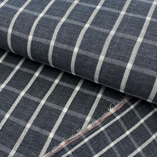 Dvojna gaza/muslin Double sided Checks navy melange