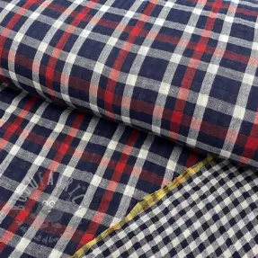 Dvojna gaza/muslin Double sided Checks navy