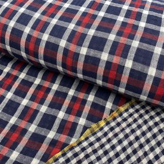 Dvojna gaza/muslin Double sided Checks navy
