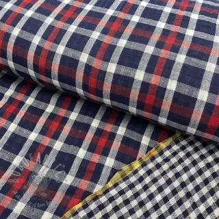 Dvojna gaza/muslin Double sided Checks navy
