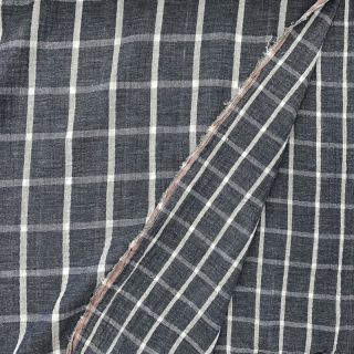 Dvojitá gázovina/mušelín Double sided Checks navy melange